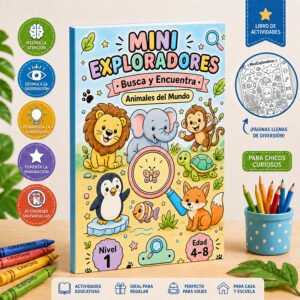 Libro MiniExploradores Nivel 1 Busca y Encuentra + Colorea