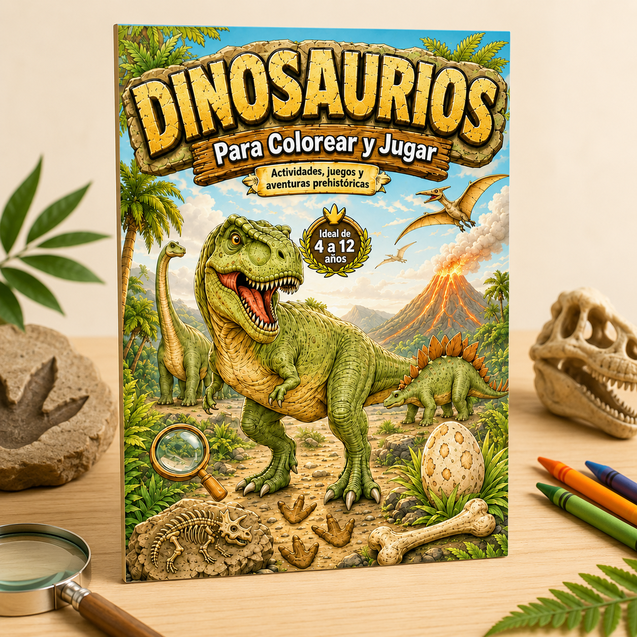 Dinosaurios – Libro para Colorear y Jugar